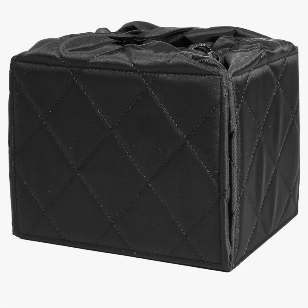 Drawstring Makeup Bag, Large Capacity, Portable Open Lay Flat Bag